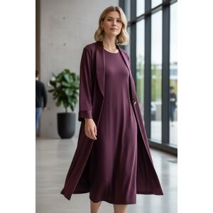 Perceptions‎ By Irene B Sleeveless Tank Maxi Dress Sz 18 W/ Matching Trenchcoat